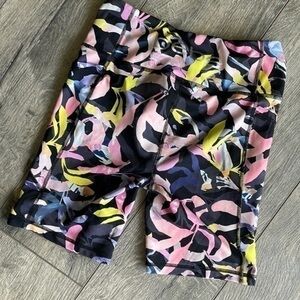 bebe shorts sport small floral biker shorts